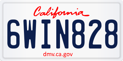 CA license plate 6WIN828