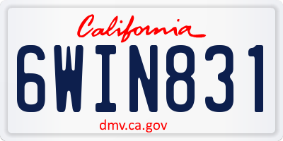 CA license plate 6WIN831