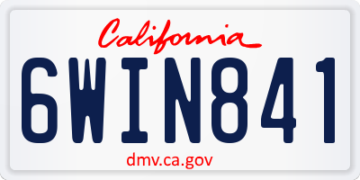 CA license plate 6WIN841
