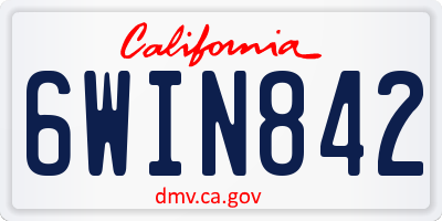 CA license plate 6WIN842