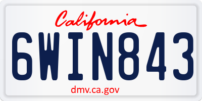 CA license plate 6WIN843