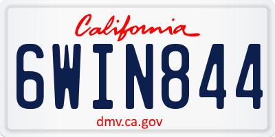 CA license plate 6WIN844