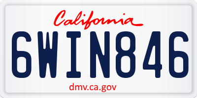 CA license plate 6WIN846
