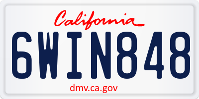 CA license plate 6WIN848