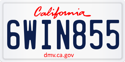 CA license plate 6WIN855