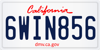 CA license plate 6WIN856