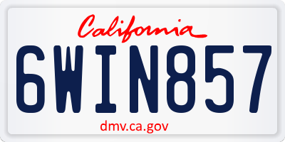 CA license plate 6WIN857