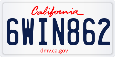 CA license plate 6WIN862