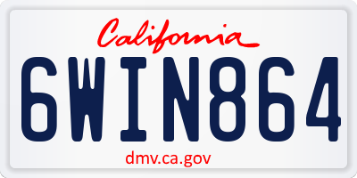 CA license plate 6WIN864