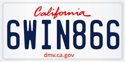 CA license plate 6WIN866