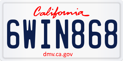 CA license plate 6WIN868