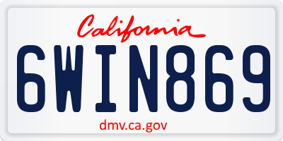 CA license plate 6WIN869