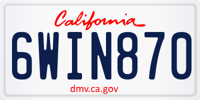 CA license plate 6WIN870