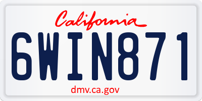 CA license plate 6WIN871