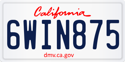 CA license plate 6WIN875
