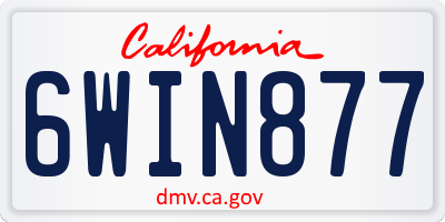 CA license plate 6WIN877