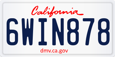 CA license plate 6WIN878