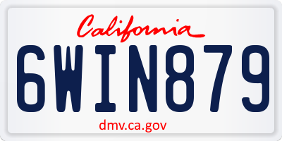 CA license plate 6WIN879