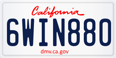 CA license plate 6WIN880