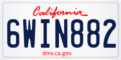 CA license plate 6WIN882