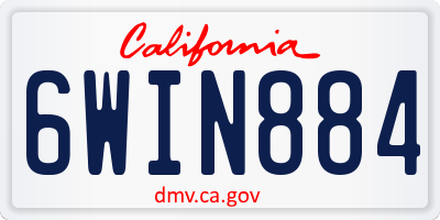 CA license plate 6WIN884