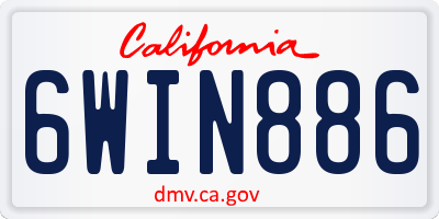 CA license plate 6WIN886