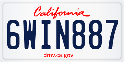 CA license plate 6WIN887