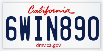 CA license plate 6WIN890