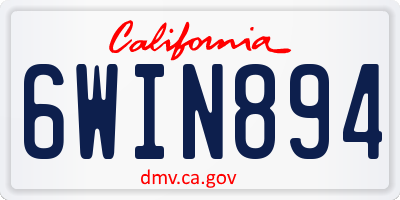 CA license plate 6WIN894