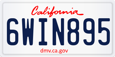 CA license plate 6WIN895