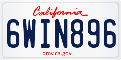 CA license plate 6WIN896