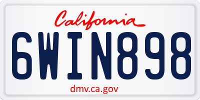 CA license plate 6WIN898