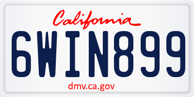 CA license plate 6WIN899