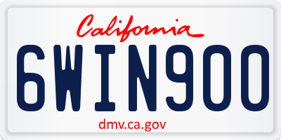 CA license plate 6WIN900