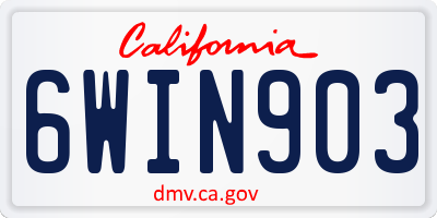 CA license plate 6WIN903
