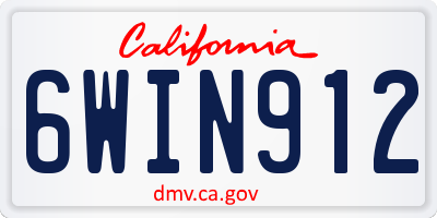 CA license plate 6WIN912