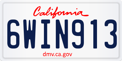 CA license plate 6WIN913