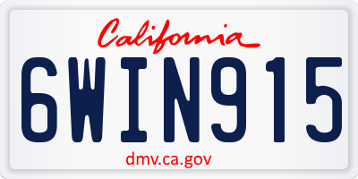 CA license plate 6WIN915