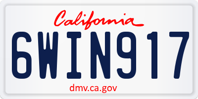 CA license plate 6WIN917