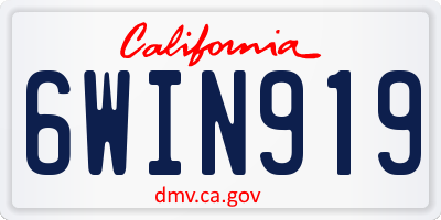 CA license plate 6WIN919
