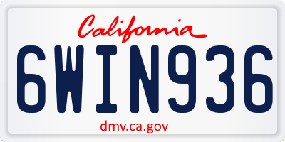 CA license plate 6WIN936