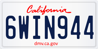 CA license plate 6WIN944