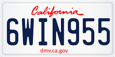 CA license plate 6WIN955