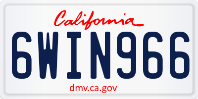 CA license plate 6WIN966