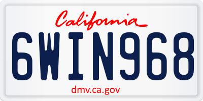 CA license plate 6WIN968
