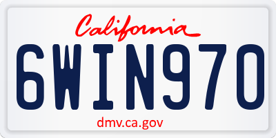 CA license plate 6WIN970