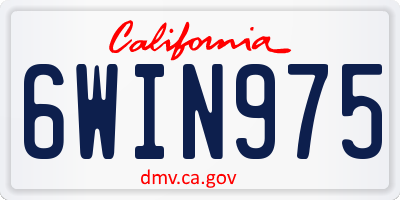CA license plate 6WIN975