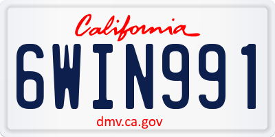 CA license plate 6WIN991