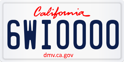 CA license plate 6WIO000