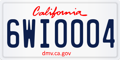 CA license plate 6WIO004